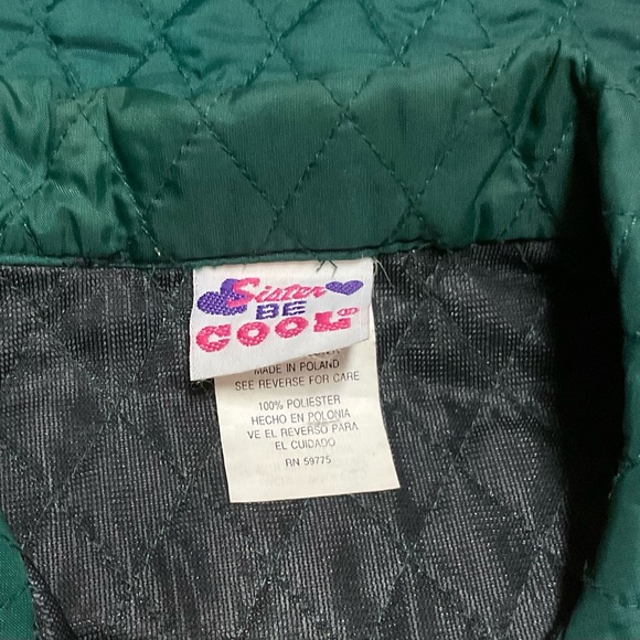 Vintage Sister Be Cool Quilted Vest Green Girls 8 Full Zip 90’s Top - Picture 8 of 9